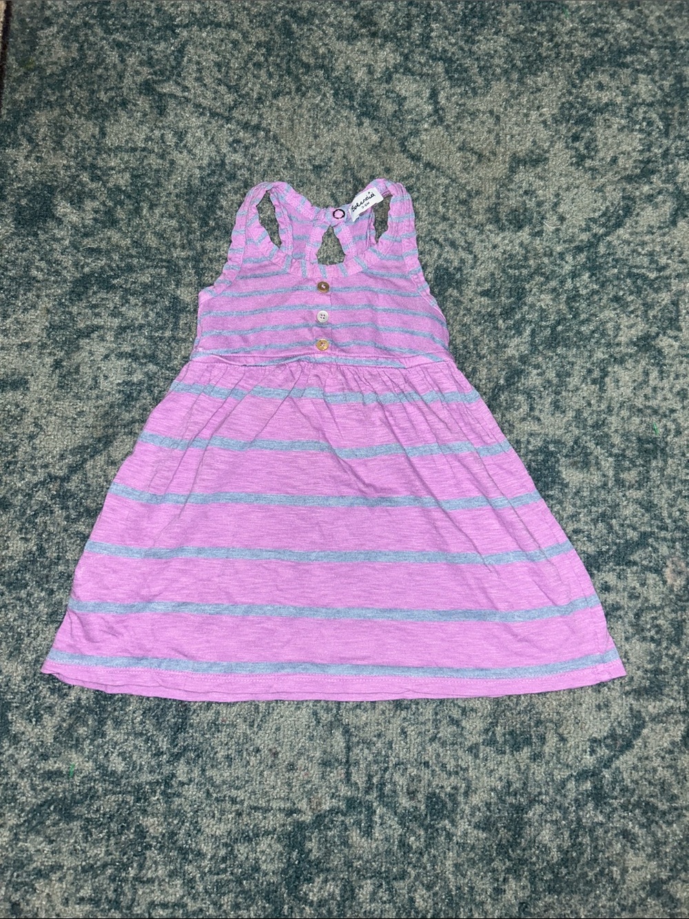 Splendid Pink and Gray Striped Racerback Dress